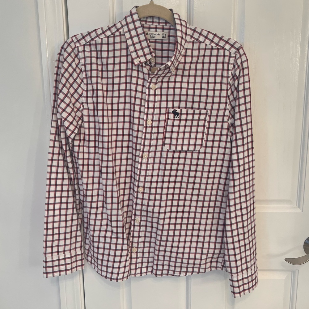 abercrombie kids Boys Checkered Dress Shirt - Size 15/16